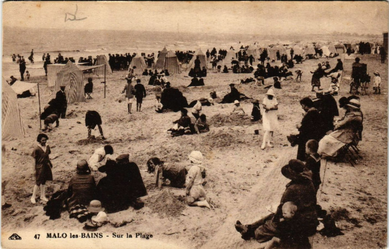 Carte postale ancienne Malo-les-Bains - Sur la Plage