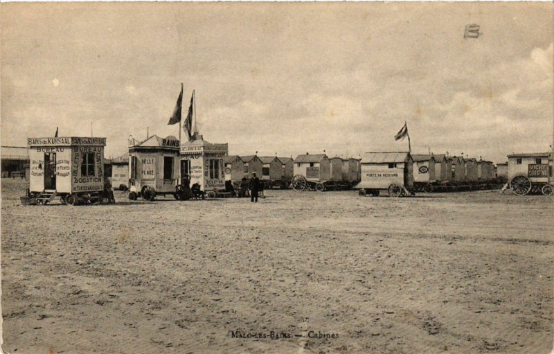 Carte postale ancienne Malo-les-Bains - Cabines