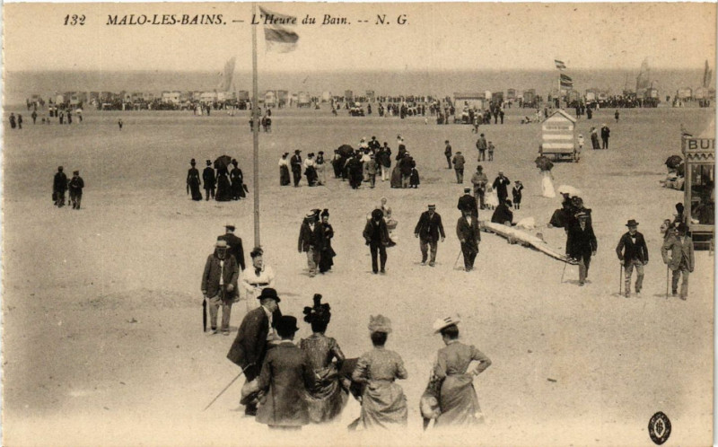 Carte postale ancienne Malo-les-Bains - L'Heure du Bain