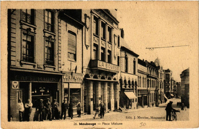 Carte postale ancienne Maubeuge - Place Mabuse à Maubeuge