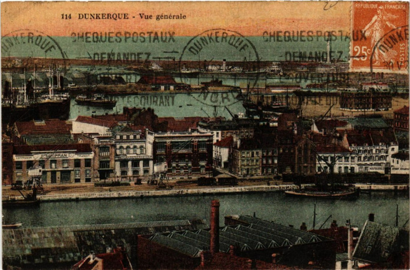 Carte postale ancienne Dunkerque - Vue générale à Dunkerque