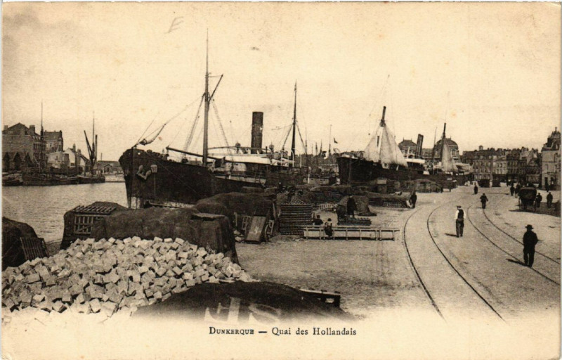 Carte postale ancienne Dunkerque - Quai des Hollandais à Dunkerque