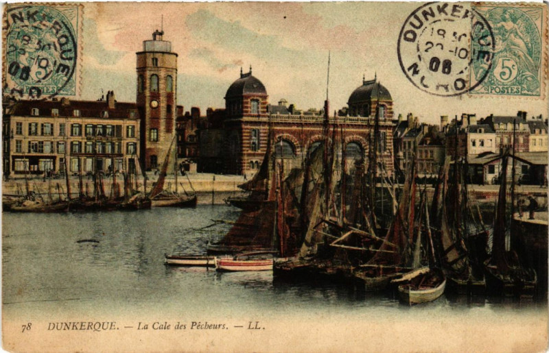 Carte postale ancienne Dunkerque - La Cale des Pecheurs à Dunkerque