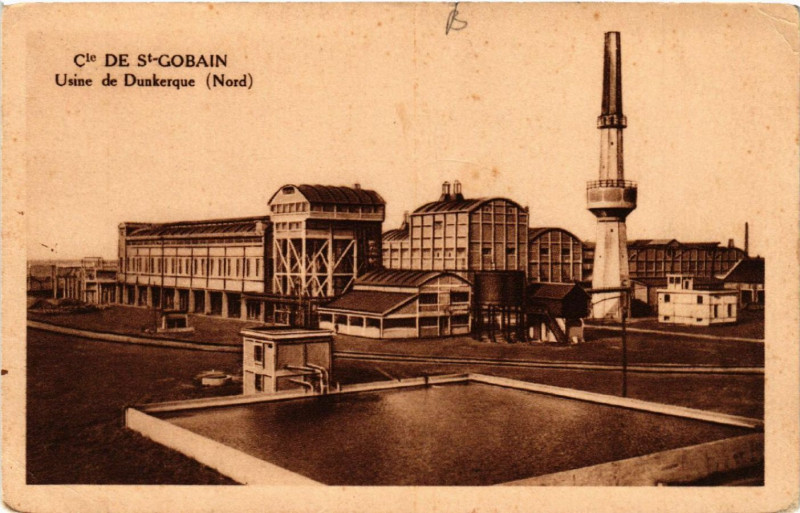 Carte postale ancienne Cle de Saint-Gobain - Usine de Dunkerque à Dunkerque