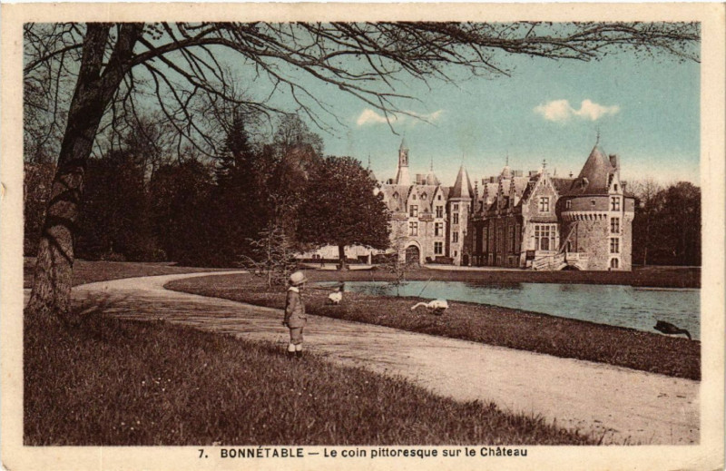 Carte postale ancienne Bonnetable - Le coin pittoresque sur le Chateau