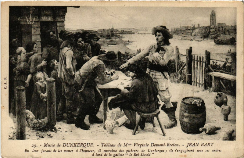 Carte postale ancienne Musée de Dunkerque - Tableau de Mme Virginie Demont-Breton - à Dunkerque