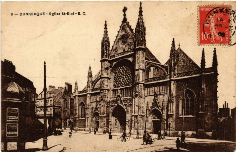 Carte postale ancienne Dunkerque - Eglise Saint-Etoi à Dunkerque