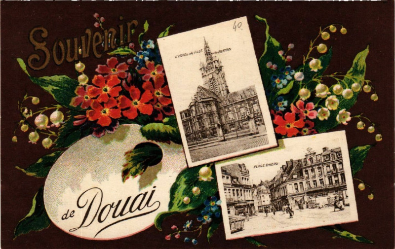 Carte postale ancienne Souvenir de Douai à Douai