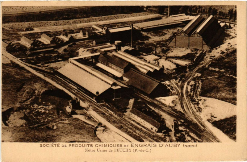 Carte postale ancienne Societede Produits Chimiques et Engrais d'Auby à Auby