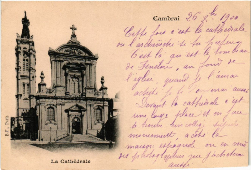 Carte postale ancienne Cambrai - La Cathedrale à Cambrai