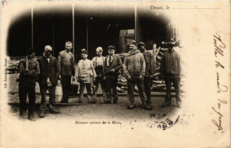 Carte postale ancienne Mineurs sortant de la Mine