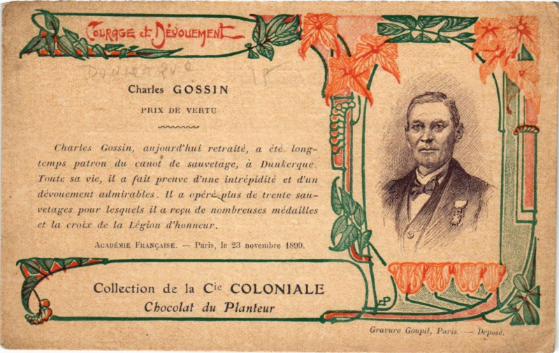Carte postale ancienne Coll. de la Cie Coloniale Chocolat du Planteur
