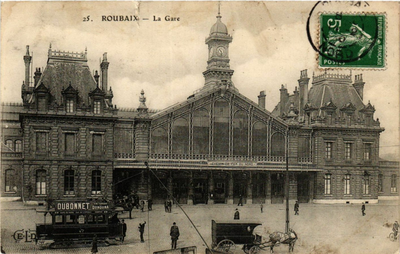 Carte postale ancienne Roubaix-La Gare à Roubaix