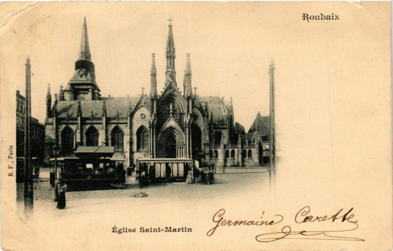 Carte postale ancienne Roubaix-Eglise Saint-Martin à Roubaix