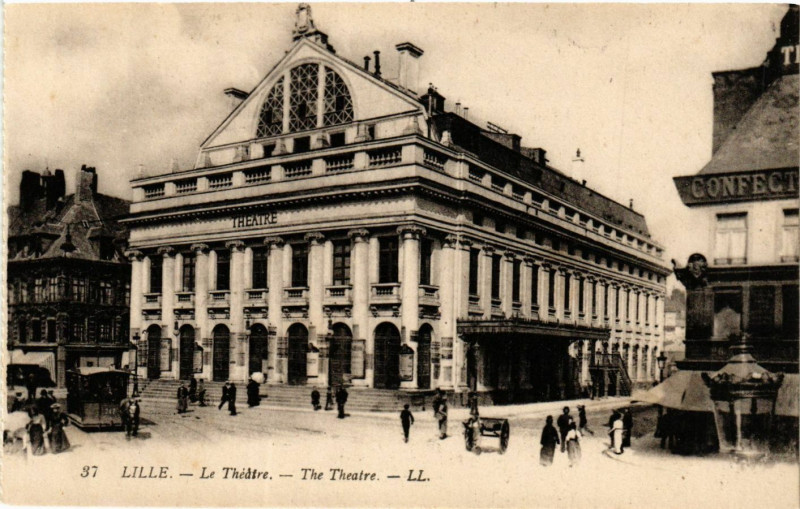 Carte postale ancienne Lille-Le Theatre à Lille
