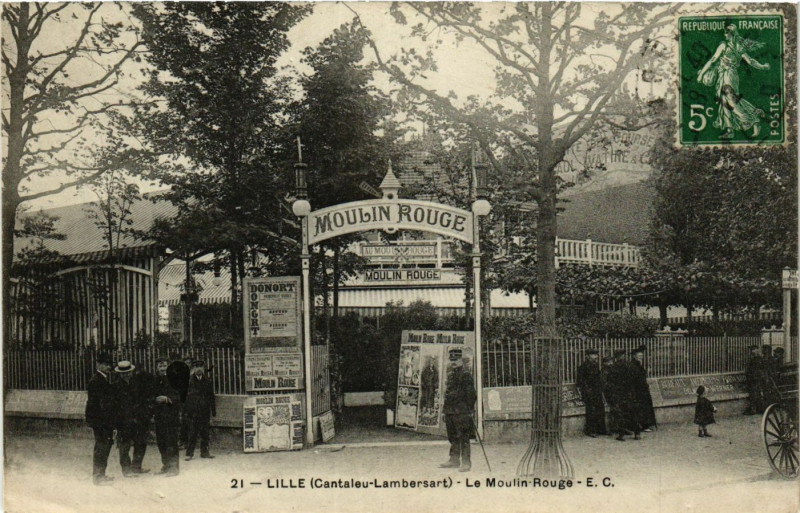 Carte postale ancienne Lille-Le Moulin Rouge à Lille