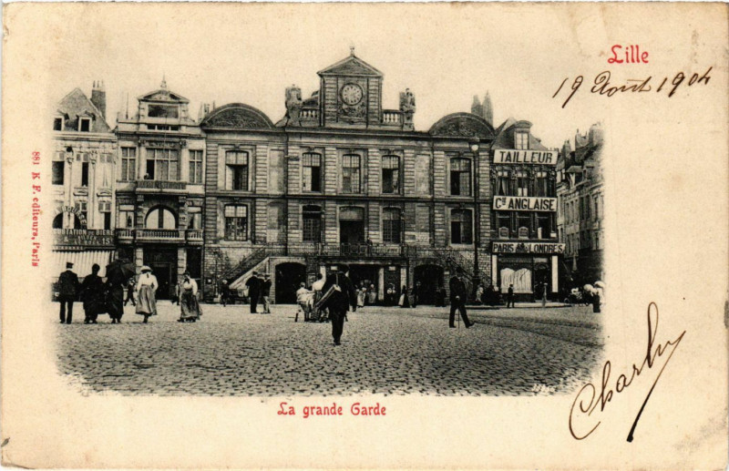 Carte postale ancienne Lille-La grande Garde à Lille