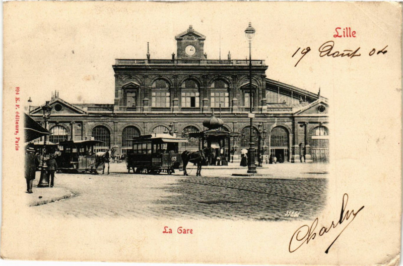 Carte postale ancienne Lille-La Gare à Lille