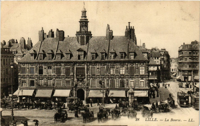 Carte postale ancienne Lille-La Bourse à Lille