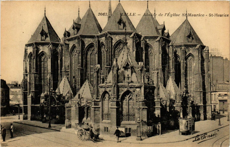 Carte postale ancienne Lille-Abside de l'Eglise Saint-Maurice à Lille
