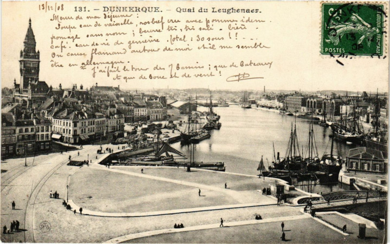 Carte postale ancienne Dunkerque-Quai du Leughenaer à Dunkerque