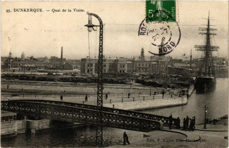 Carte postale ancienne Dunkerque-Quai de la Visite à Dunkerque