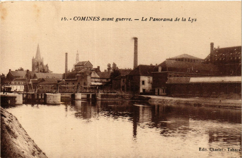 Carte postale ancienne Comines avant Guerre-Le Panorama de la Lys à Comines