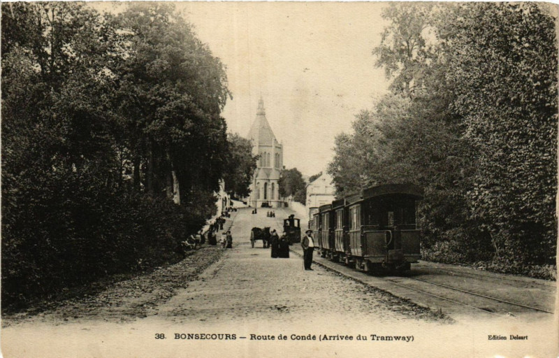 Carte postale ancienne Bonsecours-Route de Conde