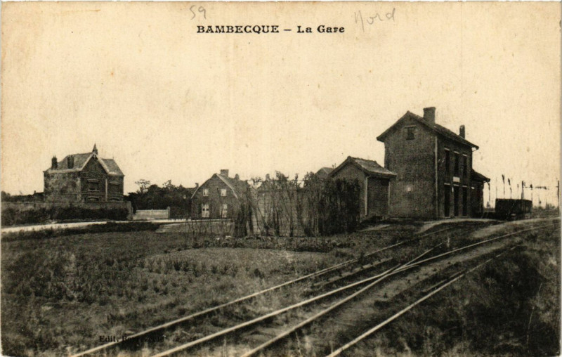 Carte postale ancienne Bambecque-La Gare à Bambecque