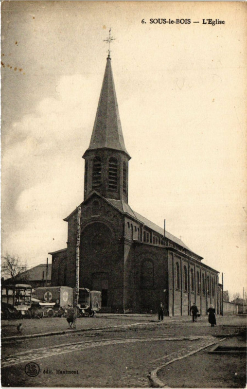 Carte postale ancienne Sous-le-Bois - L'Eglise