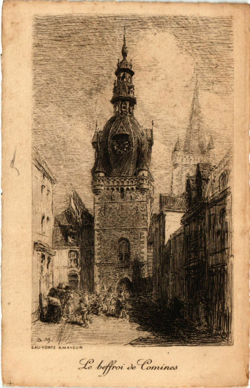 Carte postale ancienne La beffroi de Comines à Comines