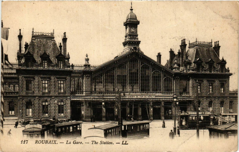 Carte postale ancienne Roubaix-La Gare à Roubaix