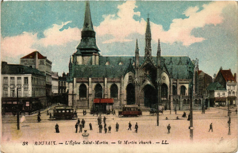 Carte postale ancienne Roubaix-L'Eglise Saint-Martin à Roubaix