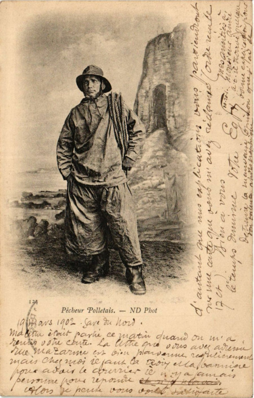 Carte postale ancienne Pecheur Polletais