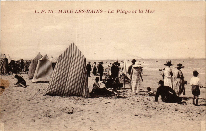 Carte postale ancienne Malo-les-Bains-La Plage et la Mer
