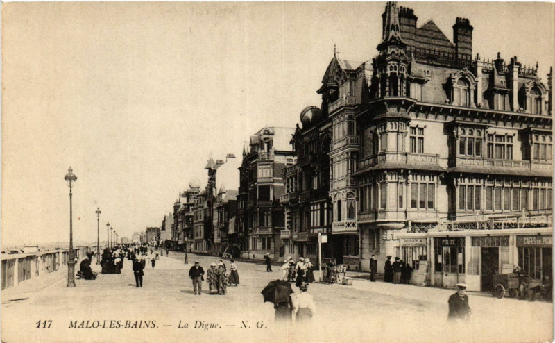 Carte postale ancienne Malo-les-Bains-La Digue