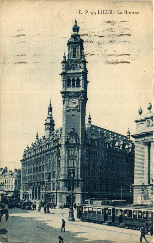 Carte postale ancienne Lille-La Bourse à Lille