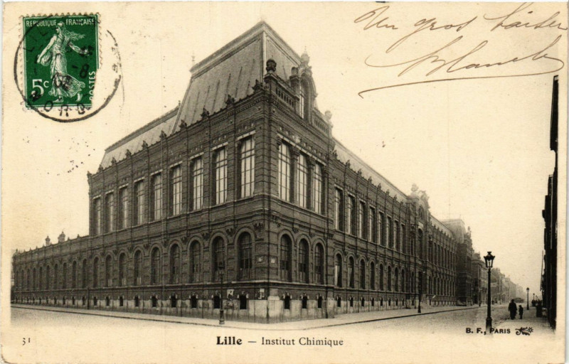 Carte postale ancienne Lille-Institut Chimique à Lille