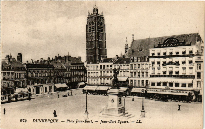 Carte postale ancienne Dunkerque-Place Jean Bart à Dunkerque