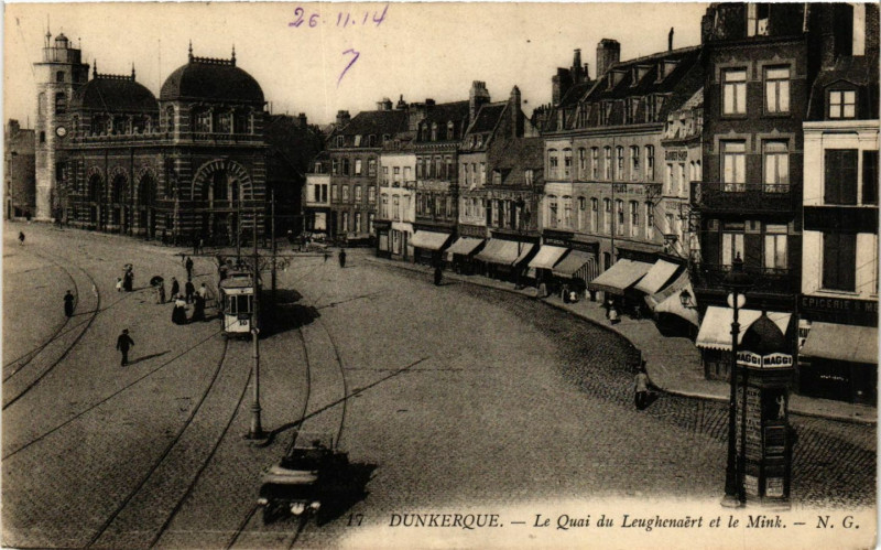 Carte postale ancienne Dunkerque-Le Quai du Leughenaert et le Mink à Dunkerque