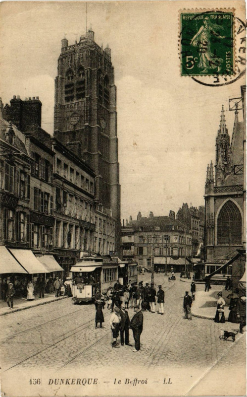 Carte postale ancienne Dunkerque-Le Beffroi à Dunkerque