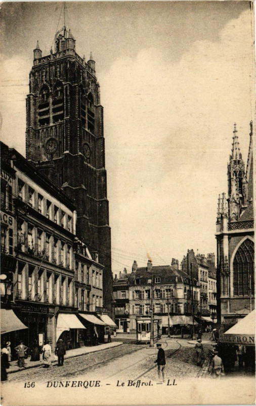 Carte postale ancienne Dunkerque-Le Beffroi à Dunkerque