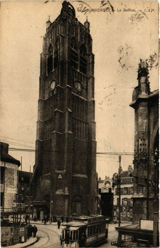 Carte postale ancienne Dunkerque-Le Beffroi à Dunkerque
