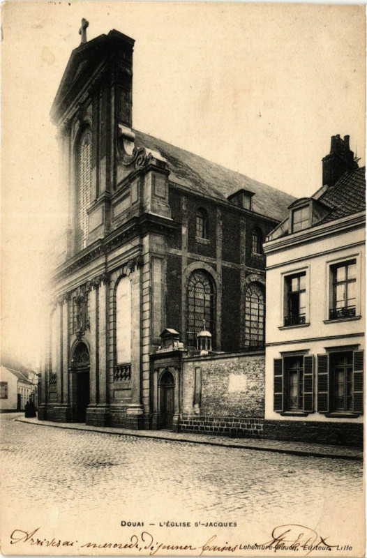 Carte postale ancienne Douai-L'Eglise Saint-Jacques à Douai