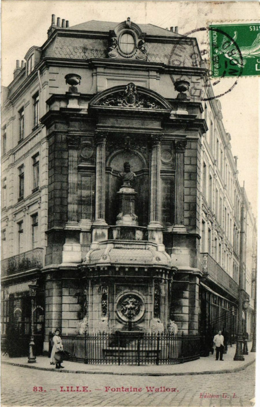 Carte postale ancienne Lille - Fontaine Wuliore à Lille