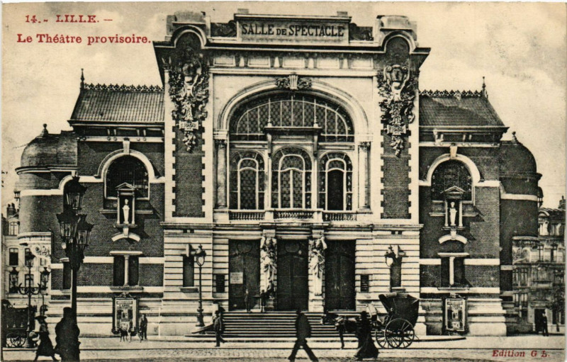 Carte postale ancienne Lille - Le Theatre provisoire à Lille