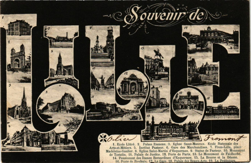 Carte postale ancienne Souvenir de Lille à Lille