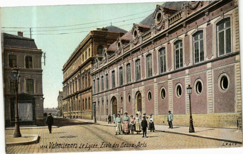 Carte postale ancienne Ed. Aqua 1576 Valenciennes Le Lycée. Ecole des Beaux Arts à Valenciennes