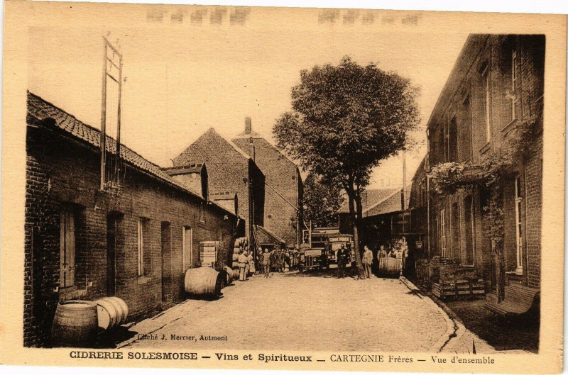 Carte postale ancienne Cidrerie solesmoise - Vins et spiritueux - cartegnie freres