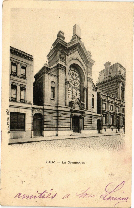 Carte postale ancienne Lille - La Synagogue à Lille